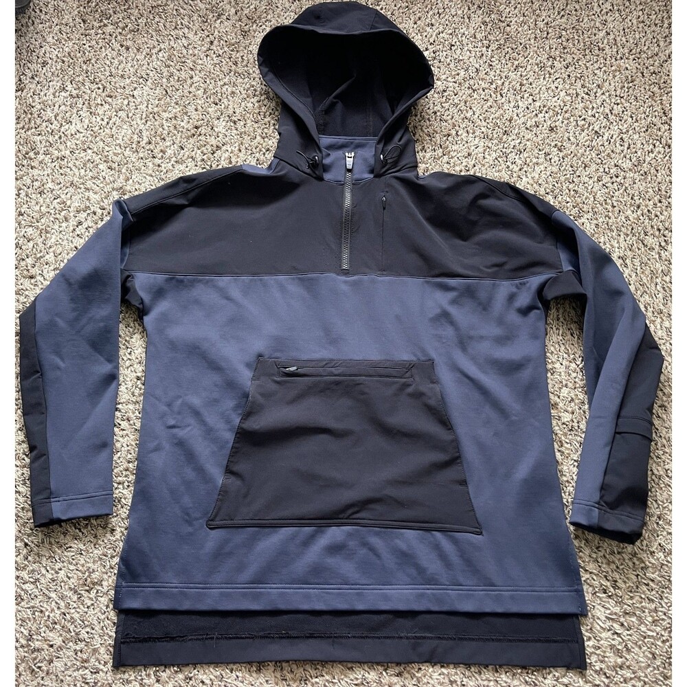Title Nine Jacket Womens Small 1/4 Zip Pullover Blue Anorak Hooded 100938